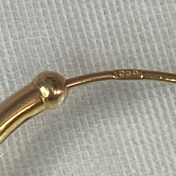 14K YELLOW GOLD classic polished endless hoops REAL GOLD 1” - Picture 11 of 15
